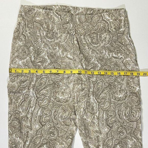 New Directions - Women's Size 12 - Tan Paisley Capri Pants Flat Front No Pockets - Picture 7 of 10